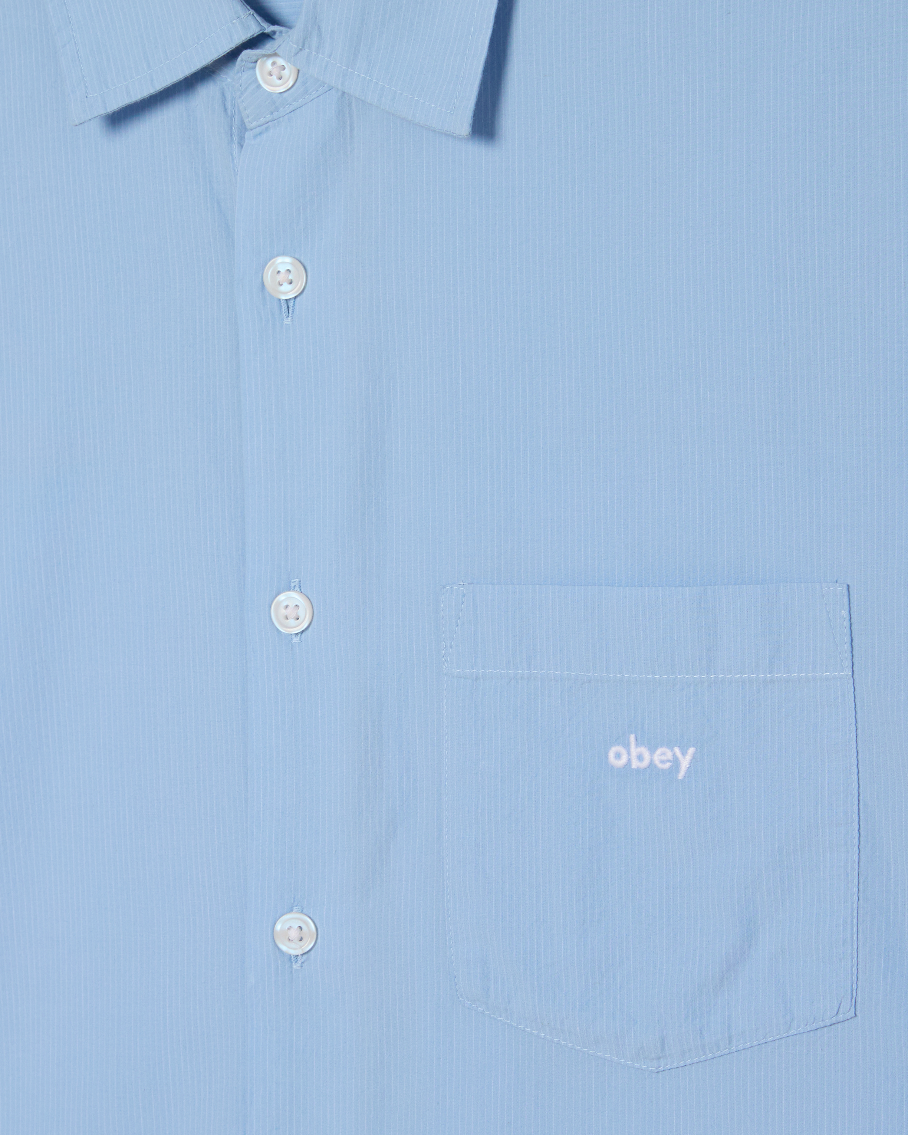 Obey Bigwig Jamie Woven  Shirt Herren Kurzarm Hemd hellblau